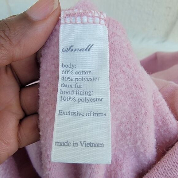 Victoria's Secret The Cozy Hooded Short Robe w/Removable Tie Waist Belt, Pink, S - Picture 4 of 4